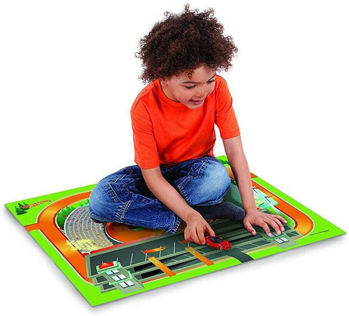 Hot Wheels Mega Mat with Vehicle - Bundle with Hot Wheels Playmat with Vehicle and 4 Racecar Sticker Sheets (Hot Wheels Playset)...