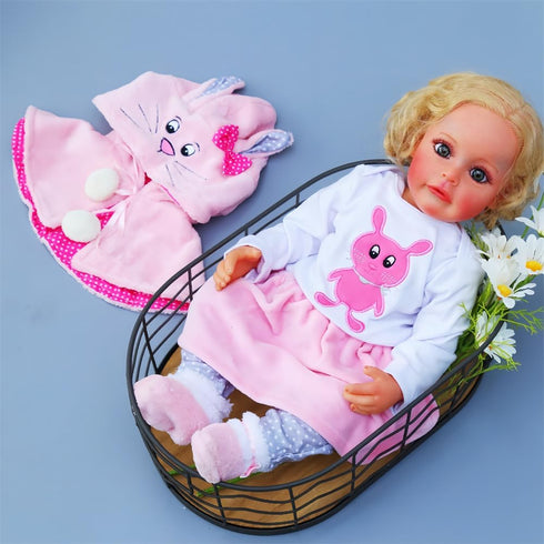 Reborn Baby Dolls Clothes Cute Rabbit Outfits Suitable for 19-24inch Newborn Reborn Baby Doll Girl Clothes Accessories 4 Pieces Set Baby Clothing ...