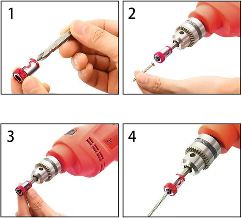6 Pieces Bit Magnetizer Ring Magnetic Screw Holder Rings 1/4 Inch Hex Shank Carbon Steel Electric Drill and Hand Tools Screwdriver Driver Bits Mag...