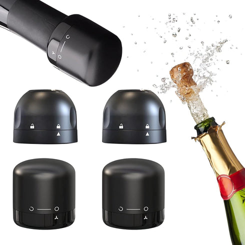 Champagne and Wine stoppers, (4Pack) SunDiao Champagne and Wine Sealer, Reusable Silicone Leakproof Champagne & Wine Stoppers, Keep Champagne and ...