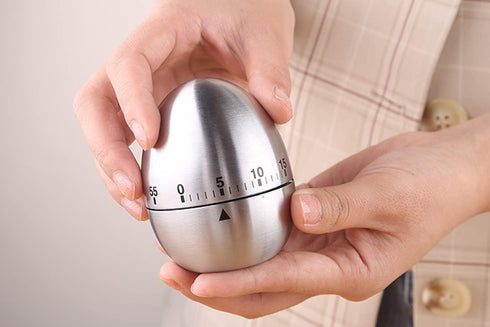Egg Timer Wind up Kitchen Cooking Timer Reminder Mechanical Reminder Cute Mechanical Rotating Alarm with 60 Minutes for Cooking (Silver)...