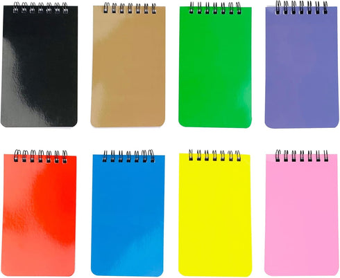 8 Pack Pocket Notebook Small 3x5 Waterproof Spiral Notepads With Lined Pages, Small Top Spiral Notebook Little Mini Memo Steno Note Pads for Outdo...