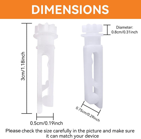 40 Sets of Clear Vertical Blind Repair Tabs Blind Fixers Vertical Blind Slat Replacement (80 PCS) with 15 PCS White Vertical Blind Stem Parts for ...