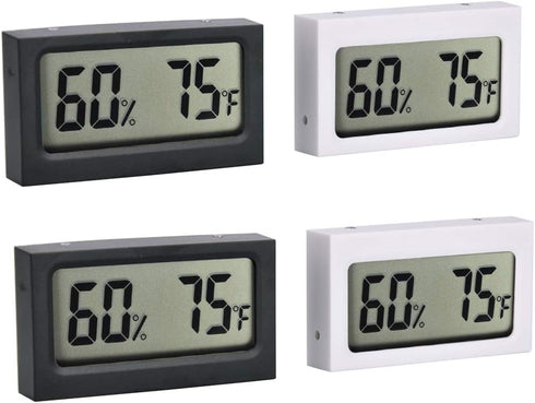 4-Pack Indoor Thermometer Hygrometer,Digital Temperature Sensor Humidity Meters Gauge, LCD Room Monitoring Display for Cars Bedrooms Baby Rooms