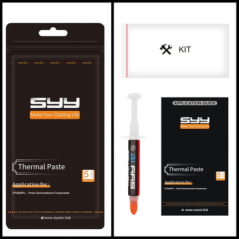 SYY Thermal Paste with Tool kit, 3 Grams CPU Paste Thermal Compound Paste Heatsink for IC/Processor/CPU/GPU/All Coolers, New Formula Carbon Based ...
