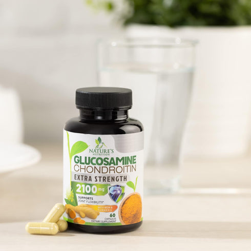 Glucosamine Chondroitin MSM Complex - Joint Support Supplement Turmeric & Boswellia, Triple Strength Glucosamine Capsules - Support for Joint Heal...
