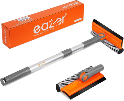 eazer Window Cleaning Squeegee Kit, 2-in-1 Rotatable Squeegee for Window Cleaning, Window Cleaner Tool, Window Washing Equipment Kit with Extensio...