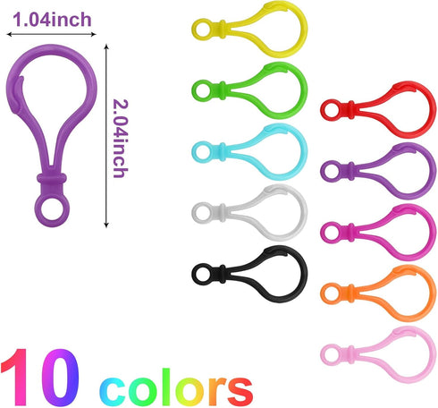 HUAJIAN 100PCS Keychain Clip,Mixed Colors Hard Plastic Key Chains for Hanging Ornaments Crafts Keychain Hook DIY Handmade,Toys Craft Clasps?100PCS...