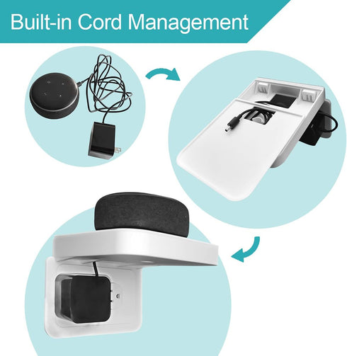 Outlet Shelf, Wall Holder for Kitchen Organization,A Space Saving Solution for Google,Speakers, Phones, Electric Toothbrush(White-Standard-Horizon...