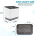 KeFanta Sink Counter Caddy, Plastic Dish Sponge Holder, Kitchen Brush and Scrubber Organizer with Drain Tray, White...