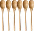 AOOSY Wooden Spoons for Cooking, 9 Inches 6 Pieces Japanese Natural Ellipse Wooden Spoon Set for Cooking Mixing Stirring Honey Tea Soda Dessert Co...