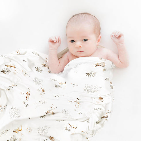 GRSSDER Baby Blankets Super Soft Stretchy Jersey Knit Swaddle Blanket for Girls and Boys, Double Layer Reversible Receiving Blankets 34 x 44, Extr...