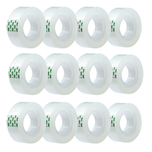 Clear Tape Refills Rolls for Dispenser, Transparent Tape, 12 Rolls, 1 inch Core, 3/4 inch x 900 inches...