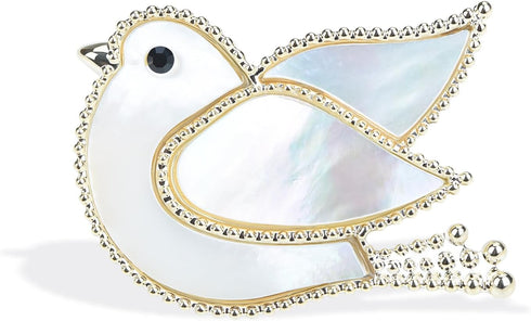 Elegant Brass Micro Pave Rhinestone Crystal Dove Bird of Peace Pigeon Bird Brooch Lapel Pins Breastpin Broach Custom Jewelry...