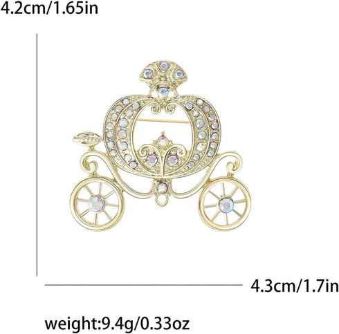 KK Amagi Classic Elegant Women Gold Pumpkin Carriage Brooch Halloween Thanksgiving Costume Accessories Party Event Supplies Holiday Jewelry Gift...