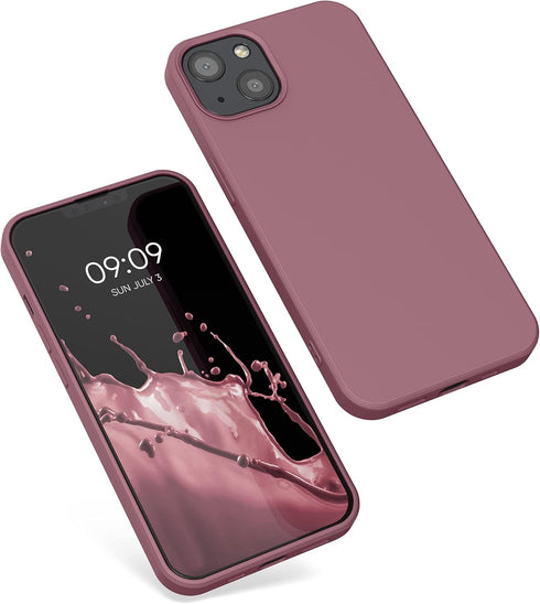 kwmobile Case Compatible with Apple iPhone 13 Case - Slim Protective TPU Silicone Phone Cover - Dark Rose...