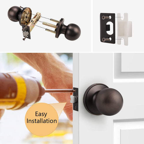 Probrico Ball Passage Door Knobs Door Lock Without Key in Oil Rubbed Bronze...