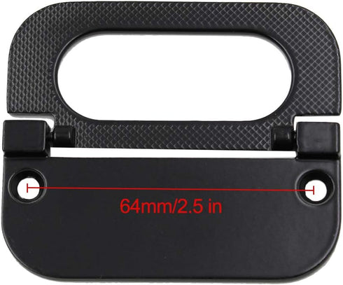 Yoohey 2 Pack Modern Flush Ring Pull Flush Mount Door Pull Handle 2.5 Inch Hole Distance Zinc Alloy Flush Recessed Handle for Cabinet Kitchen Furn...