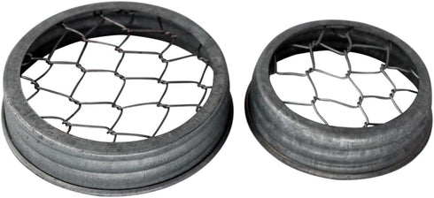 Galvanized Metal Flower Organizer Frog Lid for Mason Jars (3 Pack, Regular Mouth)...