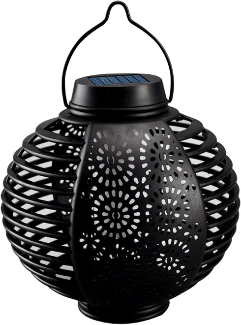3.7v 10w Solar Lantern Light Outdoor Ip65 Waterproof Round Garden Hanging Atmosphere Night Lamp Black...