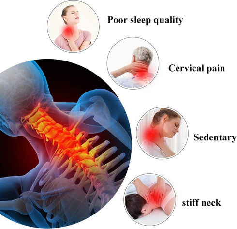 Neck and Shoulder Relaxer, Cervical Traction Device Acupressure Neck Shoulder Back Support Massage Pillow, Neck Stretcher Massager, Posture Correc...