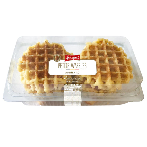 Jacquet Belgian Waffles - Pack of 8 Ready to Eat, Delectable Petite Pearl Sugar Belgian Waffles, Perfect for Quick Breakfast, Delicious Ready-to-E...