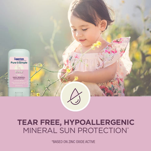 Coppertone Baby Sunscreen Pack, Coppertone WaterBabies SPF 50 Sunscreen Spray, 6 Oz Can + Coppertone Pure and Simple Baby Sunscreen Stick, Mineral...