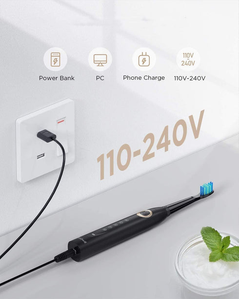 USB Charger Cable for Fairywill/Bitvae D2/R1/R2/S2/Electric Toothbrush, USB Charger Cable for 7AM2M AM105/AM110 Sonic Electric Toothbrush, 3.5mm P...