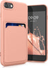 kwmobile Case Compatible with Apple iPhone SE (2022) / iPhone SE (2020) / iPhone 8 / iPhone 7 Case - TPU Phone Cover with Credit Card Holder - Gra...