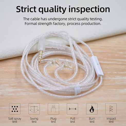 FAAEAL KZ ZST Earphone Upgraded Cable 0.75mm 2Pin Silver Plated Detachable Cable 3.5mm Gold-Plated Replacement Headsets Wire for KZ ZSR ED12 ES4 Z...
