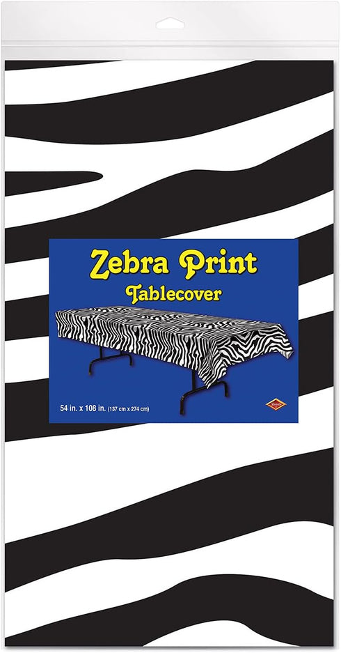 Zebra Print Plastic Tablecover...
