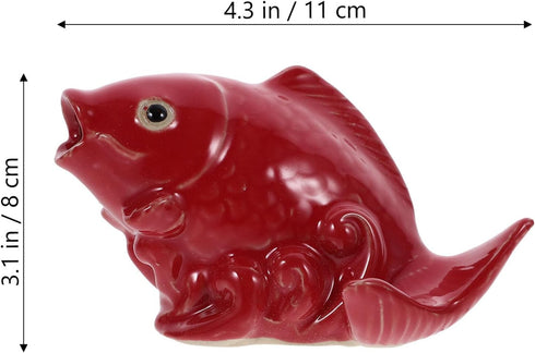 HOMSFOU Carp Shape Water Fountain Ceramic Fish Fountain Spitter Water Feature Garden Fish Statue Water Spray Sprinkler Circulating Waterfall Fish ...