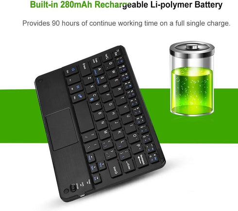 Cuifati Ultra-Slim Mini Wireless Touchpad Keyboard, All-in-One Wireless Keyboard with Built-in Multi-Touch Trackpad for Smart TV HTPC PC Tablet Go...