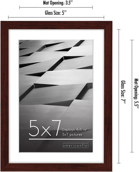 Americanflat 5x7 Picture Frame with Shatter-Resistant Glass - Streamline Collection - Thin Border Photo Frame for Tabletop and Wall Display - Hang...