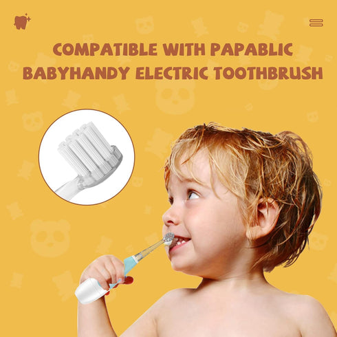 Replacement Toothbrush Heads Compatible with Papablic BabyHandy Sonic Electric Toothbrush 18-36 Months (Transparent)...