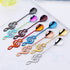Coffee Spoons Tea Dessert Espresso Musical Note Stainless Steel 304 Long Handle Black Rose Gold Blue Purple Rainbow Silver Megic Red Set of 8...