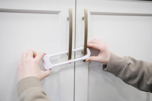 Regalo Home Safety Sliding Locks, Award Winning Brand, Cabinet Handle Lock, Baby Proofing Lock, Child Safety Cabinet Latch, White...