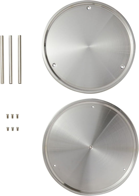 Juvale 2-Tier Lazy Susan Spice Rack Organizer for Cabinet - Stainless Steel Spice Carousel - Pantry & Kitchen Countertop Organizer (10.5 in)...