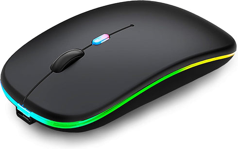 Wireless Bluetooth Mouse,LED Rechargeable Silent Slim Laptop Mouse,Portable(BT5.2/3.0 and USB Receiver) Dual Mode Computer Mouse for Laptop,ipad T...