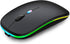 Wireless Bluetooth Mouse,LED Rechargeable Silent Slim Laptop Mouse,Portable(BT5.2/3.0 and USB Receiver) Dual Mode Computer Mouse for Laptop,ipad T...
