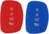 2 Pack 4 Buttons Silicone Remote Key Fob Cover Protector Case Holder Skin Jacket for Hyundai 2018 2017 2016 Tucson Elantra Sonata, Red Blue...