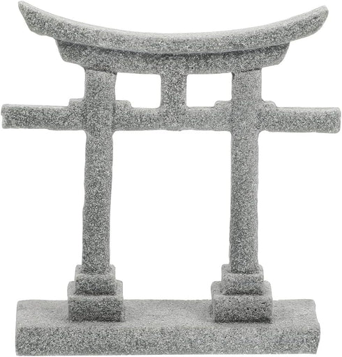 GANAZONO Japanese Shinto Shrine Torii Gate Aquarium Torii Miniature Ornament Bridge Landscape Ornaments for Fish Tank Decoration...