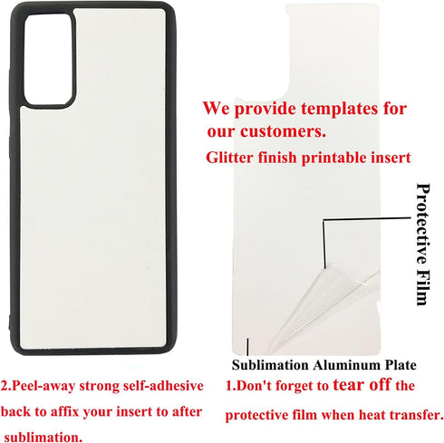5PCS Compatible with Samsung Galaxy S20 FE 5G Case (2020) Sublimation Blanks Phone Case, 2 in 1 2D Soft Rubber TPU Blank DIY Customize Phone Case ...