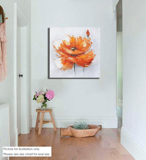 Niwo ART - Orange Poppies, Flower Canvas Wall Art Home Decor,Framed Ready to Hang...