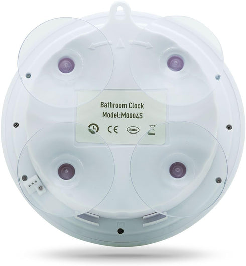 Extra Large Shower Clock with Suction Cups, Date and Temperature, Water Resistant Clock for Bathroom...