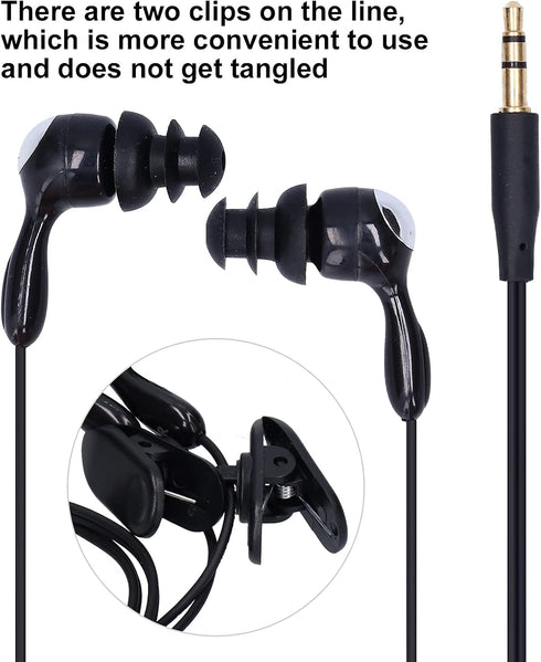 PUSOKEI Short Cord Waterproof Headphone, IP68 Waterproof Shortline in-Ear Tree Earplugs Waterproof Earphone Suitable Fit for Swimming Surfing Runn...