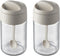 Spice jars 2 Piece, with airtight Lid and Spoon Glass Condiment Pot,8.8oz sugar and salt container,for Kitchen Counter Keeping Sugar,Salts,Spice,S...