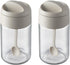 Spice jars 2 Piece, with airtight Lid and Spoon Glass Condiment Pot,8.8oz sugar and salt container,for Kitchen Counter Keeping Sugar,Salts,Spice,S...