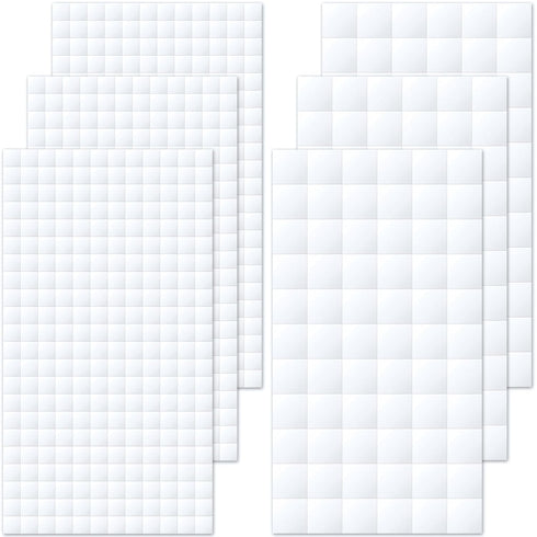 6 Sheets Foam Adhesive Squares, 990pcs Total Double Sided Self Adhesive Dots, Precut Squares Strips Foam Tape for DIY Arts & Crafts, 2 Sizes (0.47...