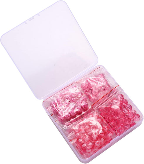 570PCS Breast Cancer Awareness Beads Charms for Jewelry Making, Pink Ribbon Charms Clay Beads Acrylic Crystal Pink Beads for Bracelet Necklace Ear...